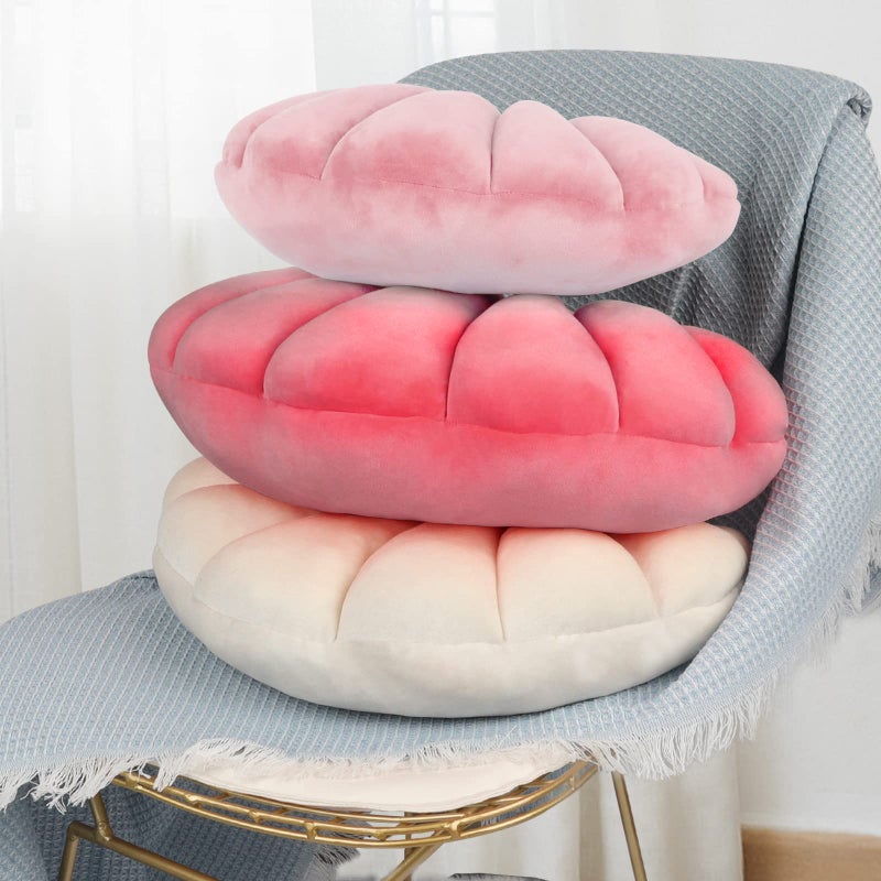 Yi-gog Seashell Pillow Sea Shaped Decorative Princess Throw Pillow 3D Velvet Soft Ocean Cute Throw Pillows for Bed Couch Chair Sofa Room 18 X 13 inch - Image 4